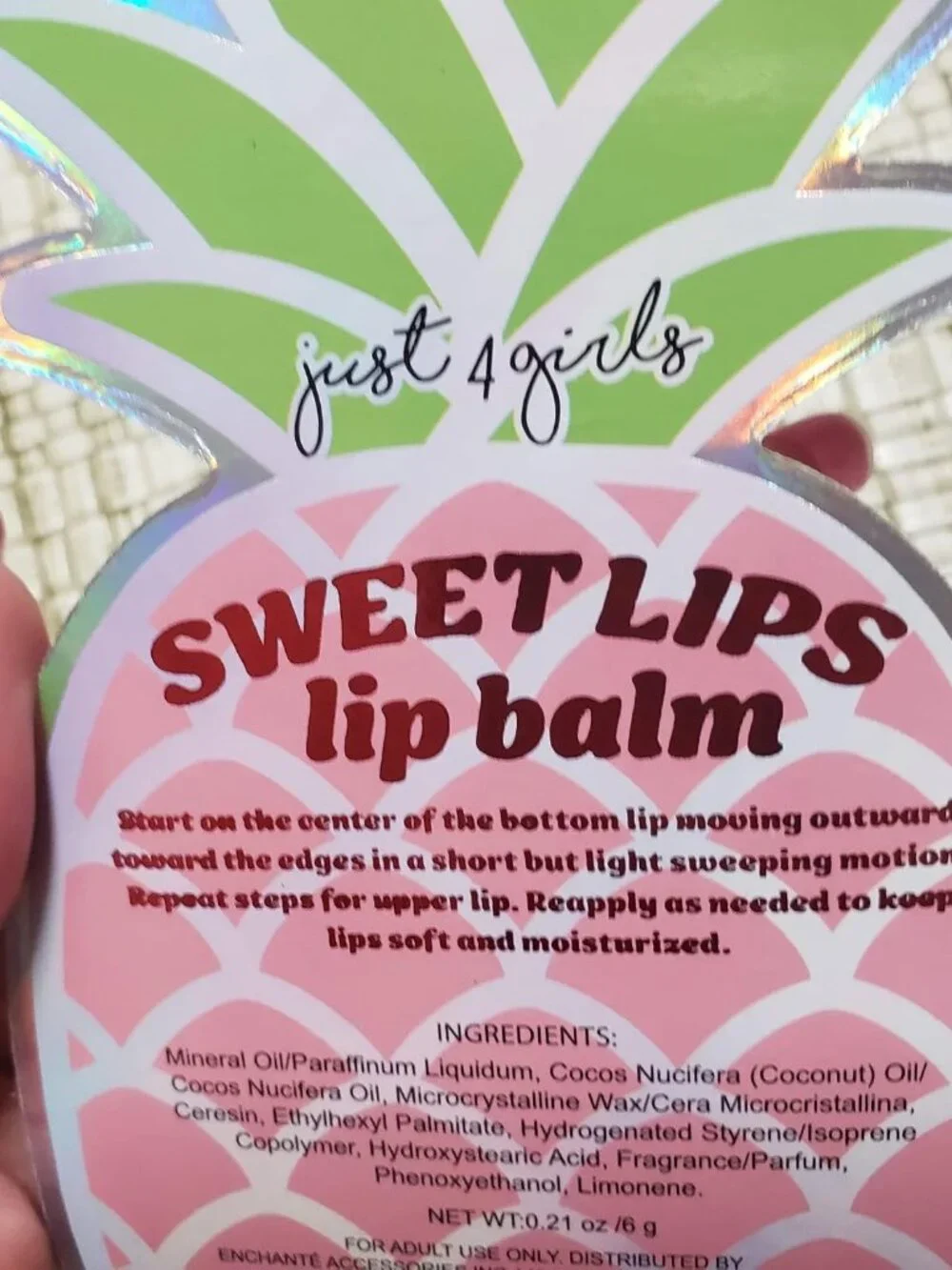 Sweet Lips Pineapple shaped Lip Balm Sweet Pineapple Scented summer cute beach